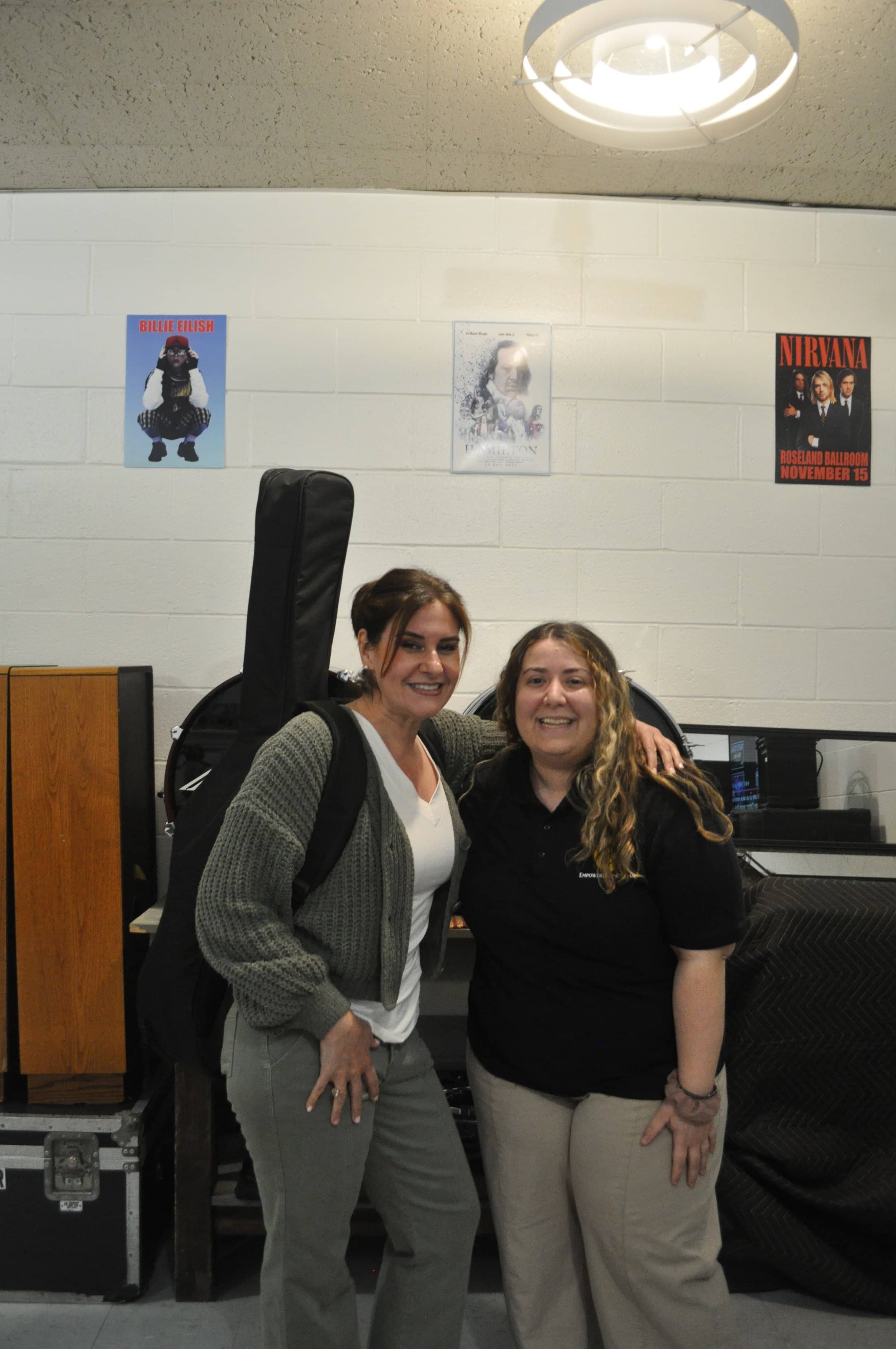 Two members of the M3 School of Music community at their Patchogue, New York studio