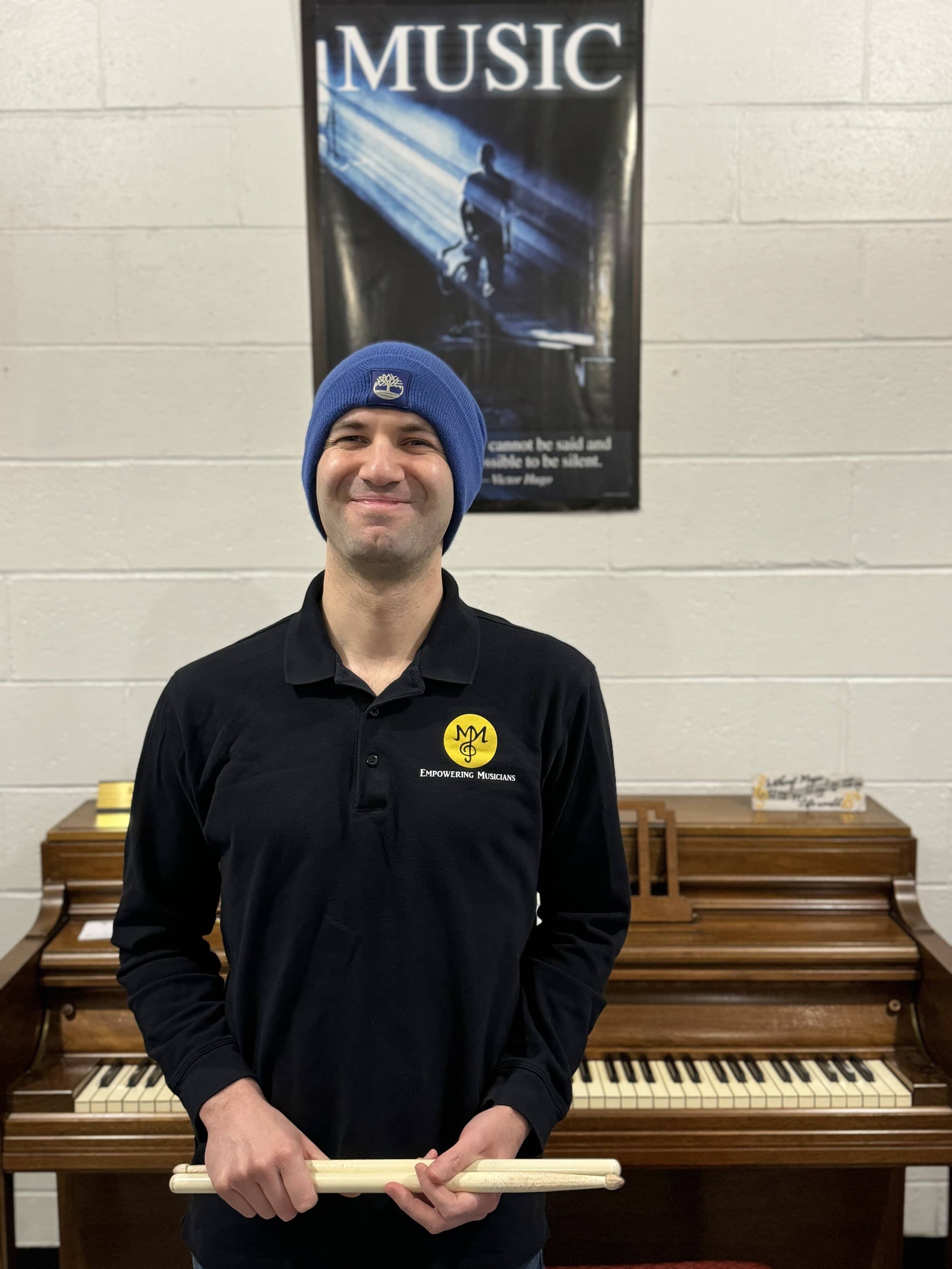 Adam, drums and piano teacher at Michael Mingoia School of Music in Patchogue, NY